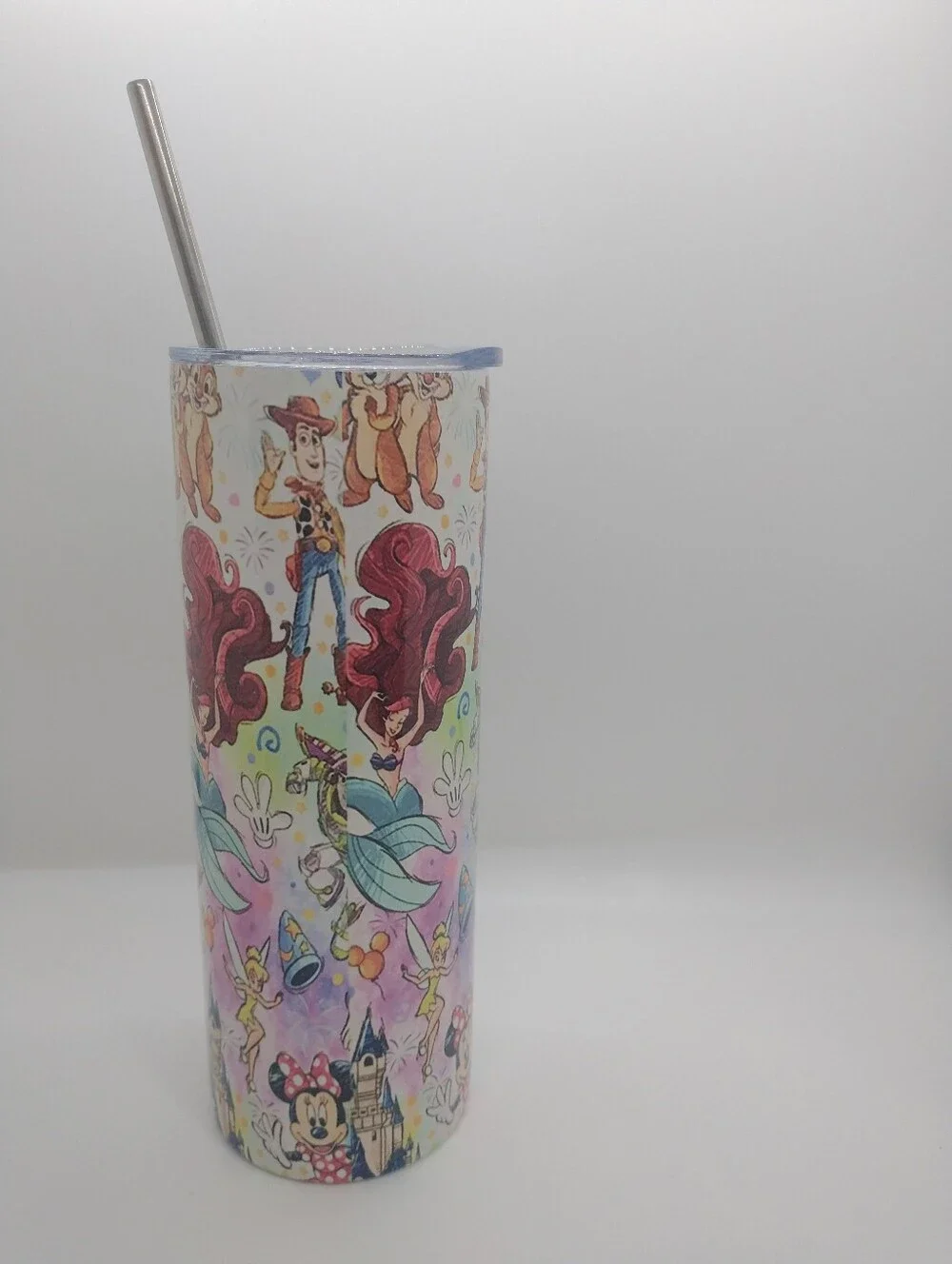 Disney Characters Aplenty Sublimation 20oz Drink Tumbler Customized (Brooke)